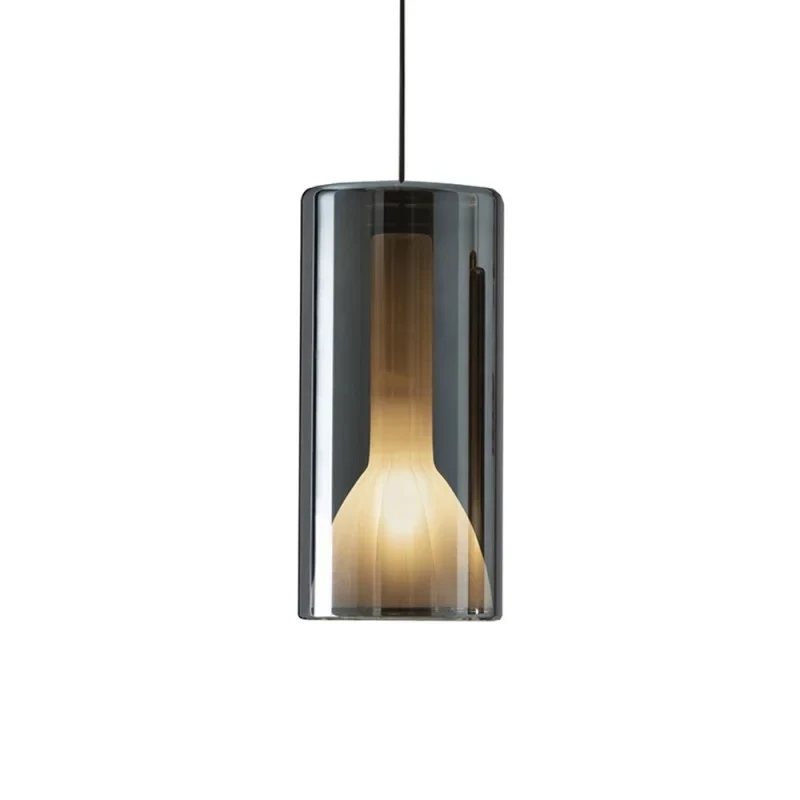 Penta - Lit Single Pendant Lamp - Mirrored Blue