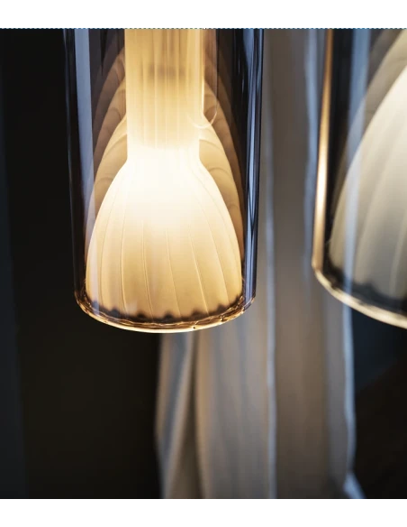 Penta - Lit Single Pendant Lamp - Mirrored Purple