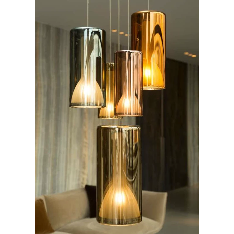 Penta - Lit Single Pendant Lamp - Mirrored Bronze