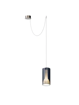 Penta - Lit Decentralized Pendant Lamp - Mirrored Blue