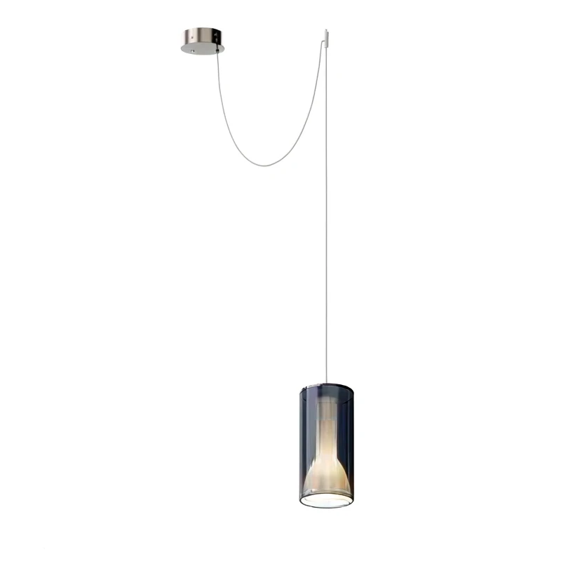 Penta - Lit Lampada a Sospensione Decentrata 2A - Blu Specchiato