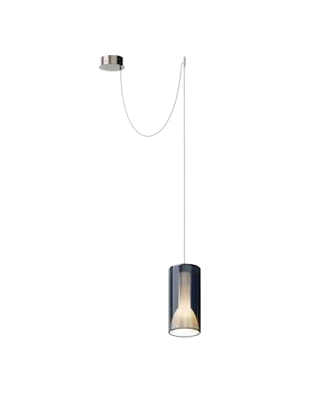 Penta - Lit Decentralized Pendant Lamp - Mirrored Blue