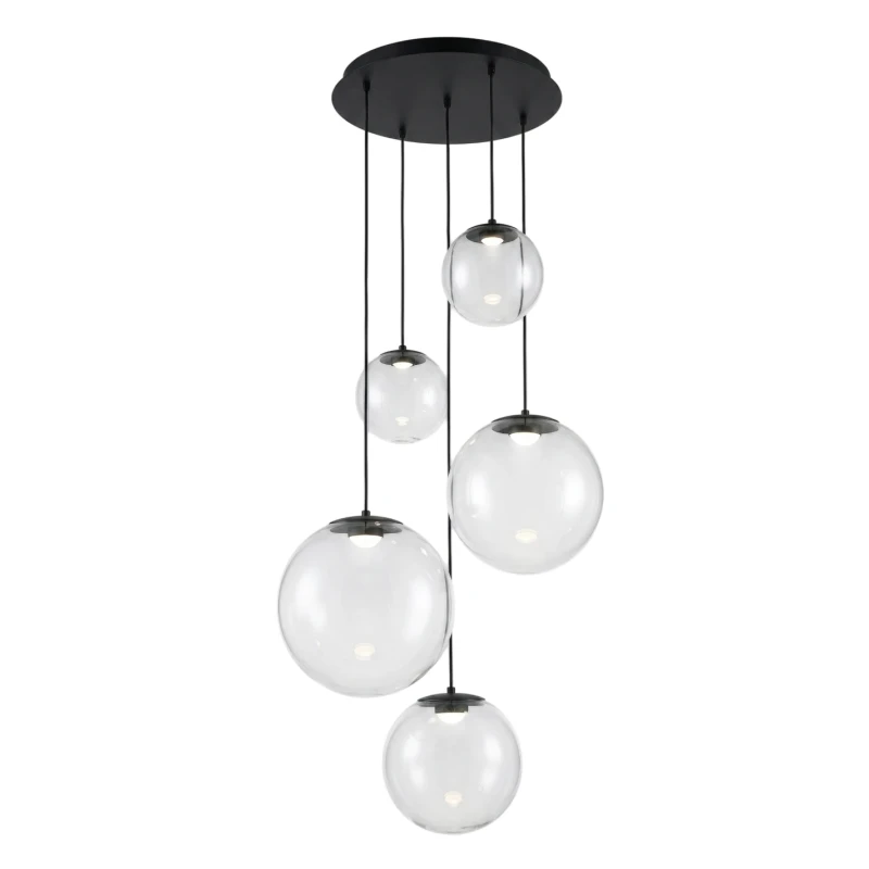 Redo Group - Irides 5-Light Pendant Lamp - Transparent