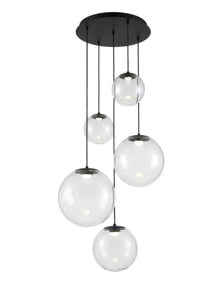Redo Group - Irides 5-Light Pendant Lamp - Transparent