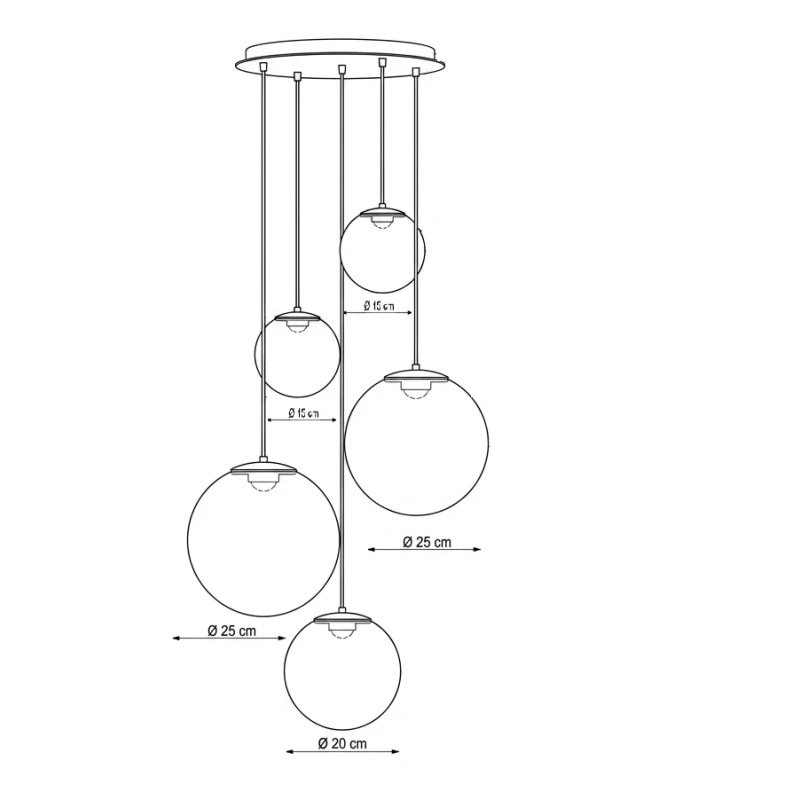 Redo Group - Irides 5-Light Pendant Lamp - Transparent