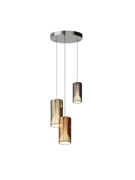 Penta - Lit Lampada a Sospensione 2D - Arancione, Oro e Viola Specchiato