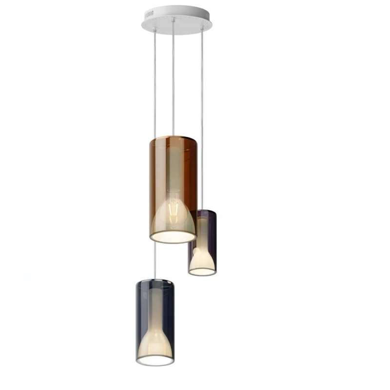 Penta - Lit Lampada a Sospensione 2E - Arancione, Blu e Viola Specchiato