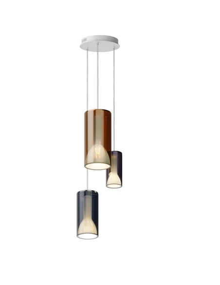 Penta - Lit Lampada a Sospensione 2E - Arancione, Blu e Viola Specchiato