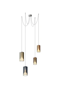 Penta - Lit Lampada a Sospensione Decentrata 2F - Blu, Oro, Arancione, Viola Specchiato