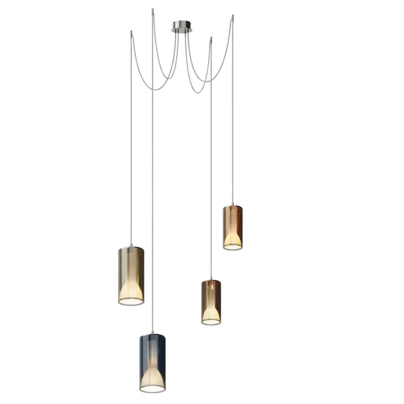 Penta - Lit Lampada a Sospensione Decentrata 2F - Blu, Oro, Arancione, Viola Specchiato