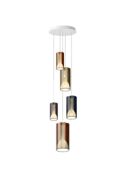 Penta - Lit Round Pendant Lamp 2I - Multicolor
