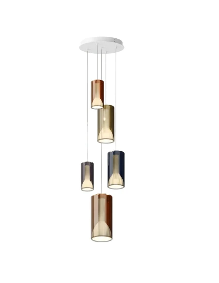 Penta - Lit Round Pendant Lamp 2I - Multicolor