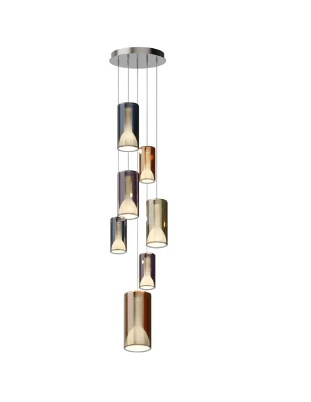 Penta - Lit Round Pendant Lamp 2L - Multicolor