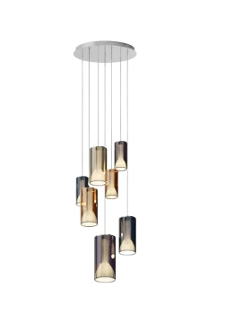Penta - Lit Round Pendant Lamp 2M - Multicolor