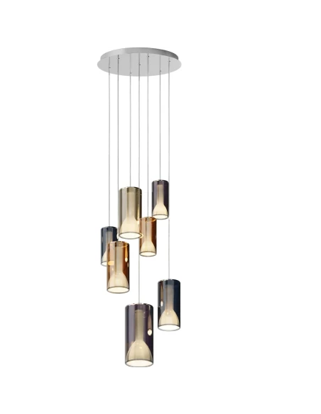 Penta - Lit Lampada a Sospensione Rotonda 2M - Multicolore