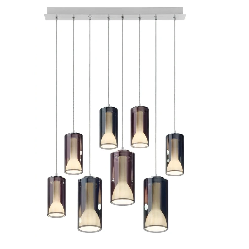 Penta - Lit Pendant Lamp 2N - Blue and Purple Mirror