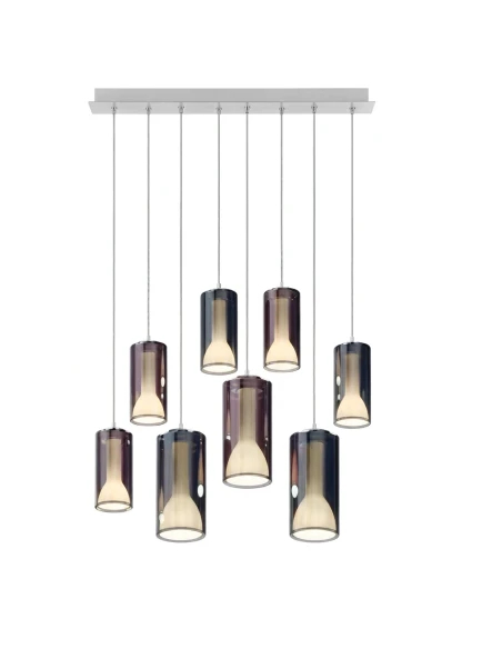 Penta - Lit Pendant Lamp 2N - Blue and Purple Mirror