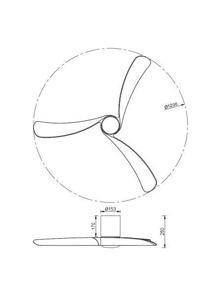 Mantra - Nemo II Ventilatore LED - Legno / Nero