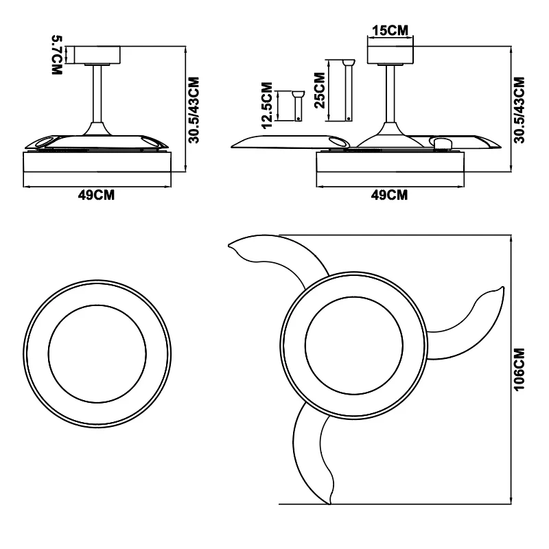 Mantra - Niseko Fan Ventilatore LED - Bianco