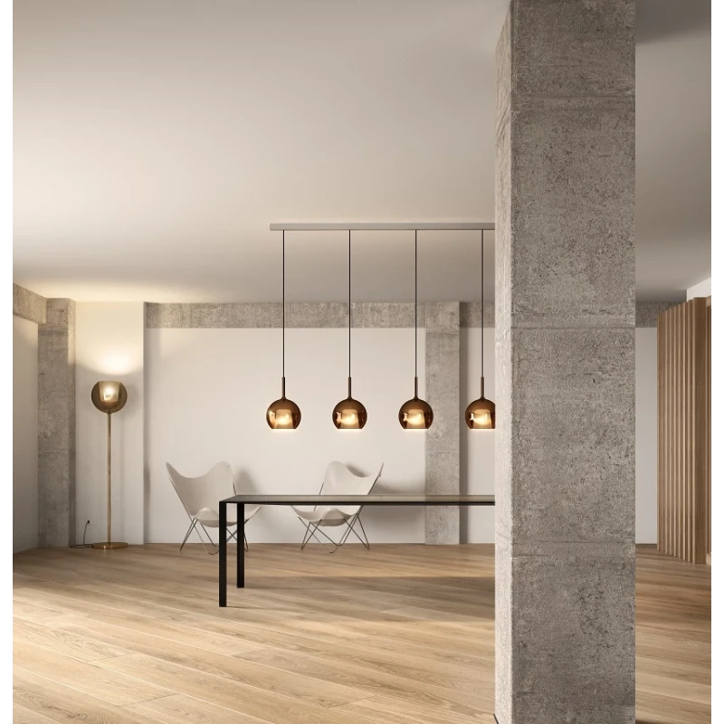 Penta - Glo Lampada a Sospensione - Oro Rosa Specchiato