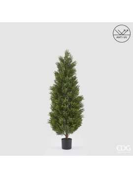 EDG - Artificial Cypress Plant with UV Protection and Pot - H 150 cm