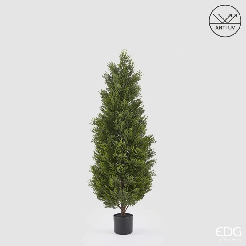 EDG - Artificial Cypress Plant with UV Protection and Pot - H 150 cm