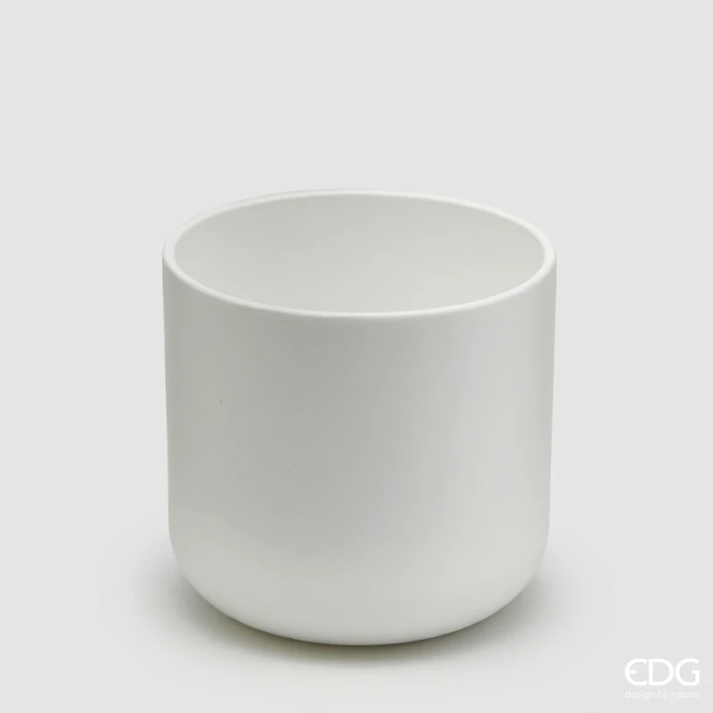EDG - Vaso Cachepot Classic - Ceramica Bianca