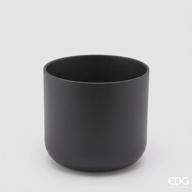 EDG - Classic Cachepot Vase - Black Ceramic