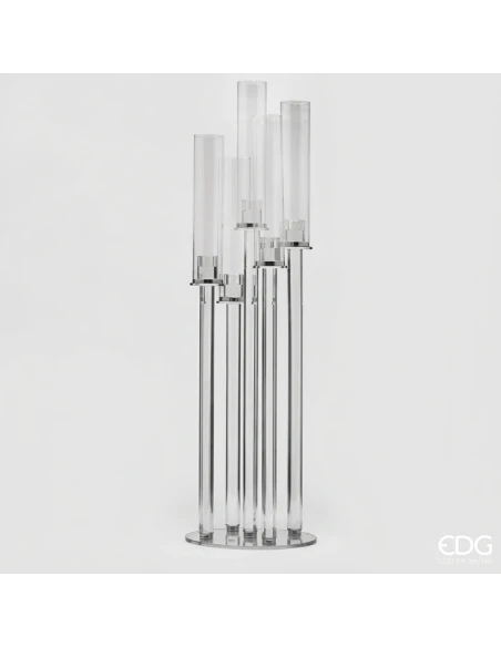 EDG - Transparent Crystal Candle Holder - H 100 cm
