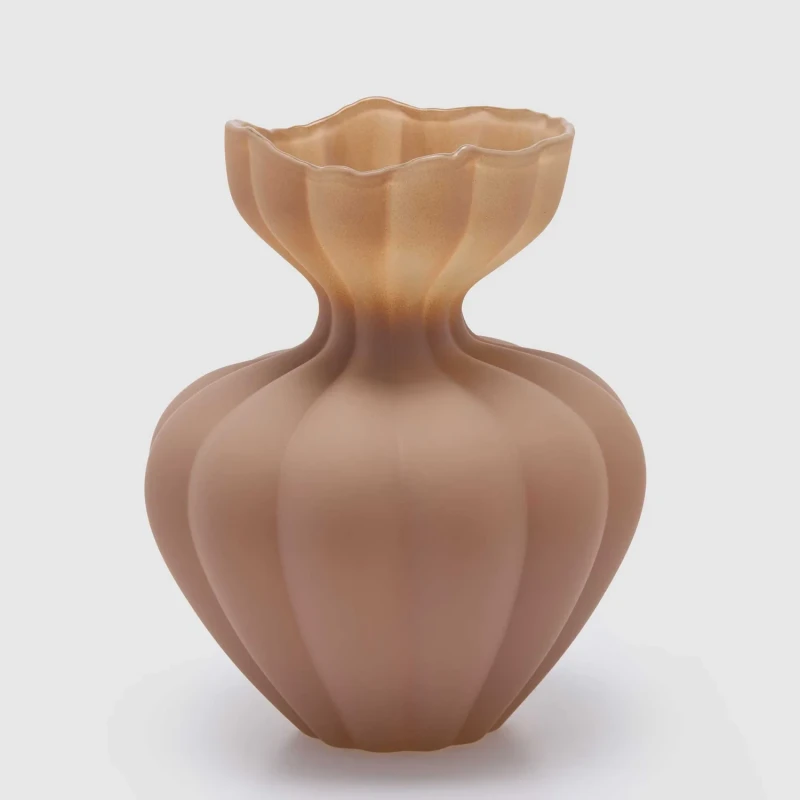 EDG - Vaso Flow Sinuoso H 32 cm - Marrone Chiaro