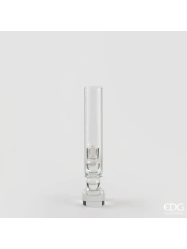 EDG - Crystal Candle Holder with Stem - Transparent