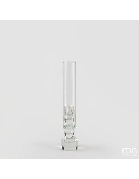 EDG - Crystal Candle Holder with Stem - Transparent
