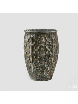 EDG - Vaso Cachepot Metal Bombato - Esagoni
