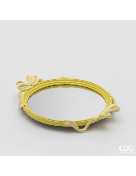 EDG - Oval Decorative Tray with Bows - Yellow