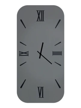 Ceart - Iris Vertical Mirror Wall Clock - Black / Smoked Black