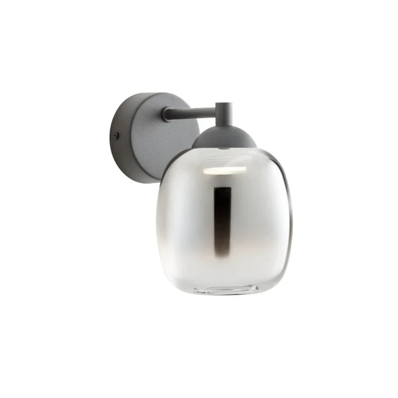 Redo Group - Khadi Wall Lamp - Matte Black / Smoked Shade