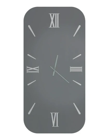 Ceart - Orologio da Parete a Specchio Iris Vertical - Argento / Nero Fumè