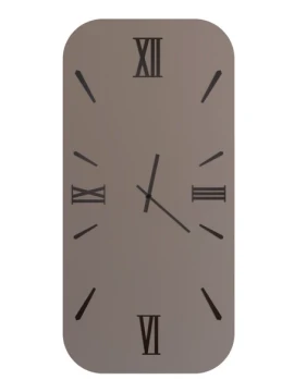 Ceart - Iris Vertical Mirror Wall Clock - Bronze - Corten / Copper