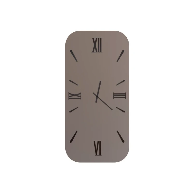 Ceart - Iris Vertical Mirror Wall Clock - Bronze - Corten / Copper