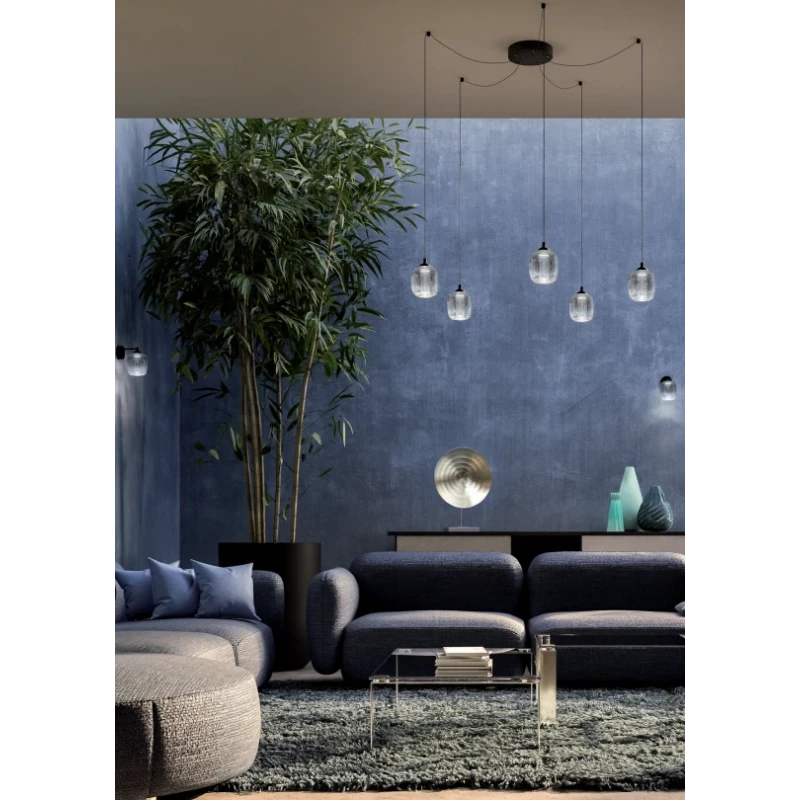 Redo Group - Khadi Lampada da Parete / Soffitto - Nero Opaco / Sfumato Fumè