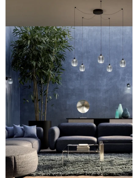 Redo Group - Khadi Lampada da Parete / Soffitto - Nero Opaco / Sfumato Fumè