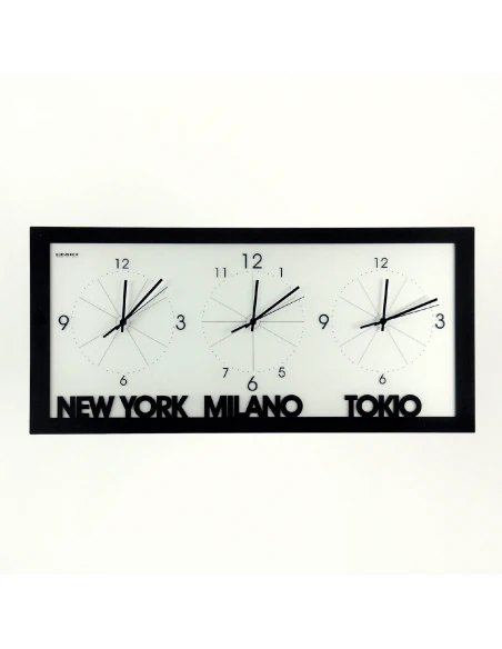Ceart - Time Zone Wall Clock - Pastel Black