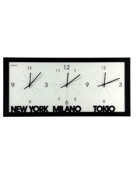 Ceart - Time Zone Wall Clock - Pastel Black