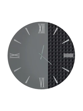 Ceart - Eclipse Mirror Wall Clock - Smoked Black / Silver