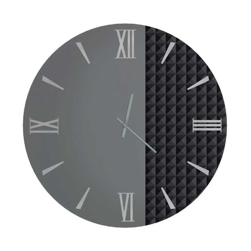 Ceart - Orologio da Parete a Specchio - Nero Fumè / Argento