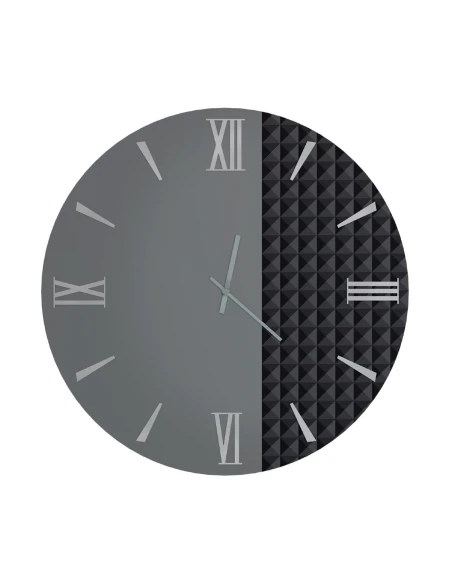 Ceart - Eclipse Mirror Wall Clock - Smoked Black / Silver