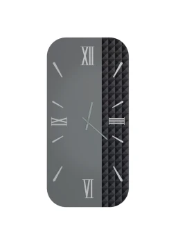 Ceart - Orologio da Parete a Specchio Eclisse Vertical - Nero Fumè / Argento