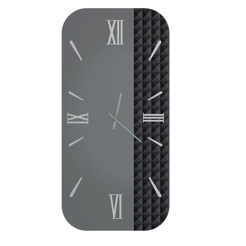 Ceart - Orologio da Parete a Specchio Eclisse Vertical - Nero Fumè / Argento