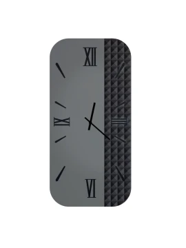 Ceart - Eclisse Vertical Mirror Wall Clock - Smoked Black