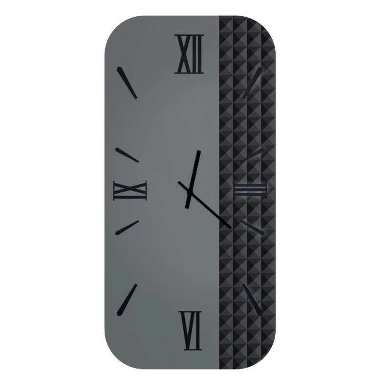Ceart - Eclisse Vertical Mirror Wall Clock - Smoked Black